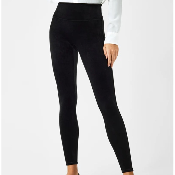 $98 SPANX M Velvet Leggings Super Soft Workout Loungewear Waistband Shapewear - Picture 2 of 4